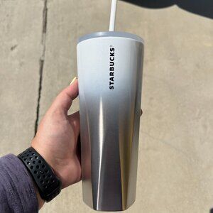 Starbucks Venti White to Silver Ombre Tumbler Cold Cup - NWT